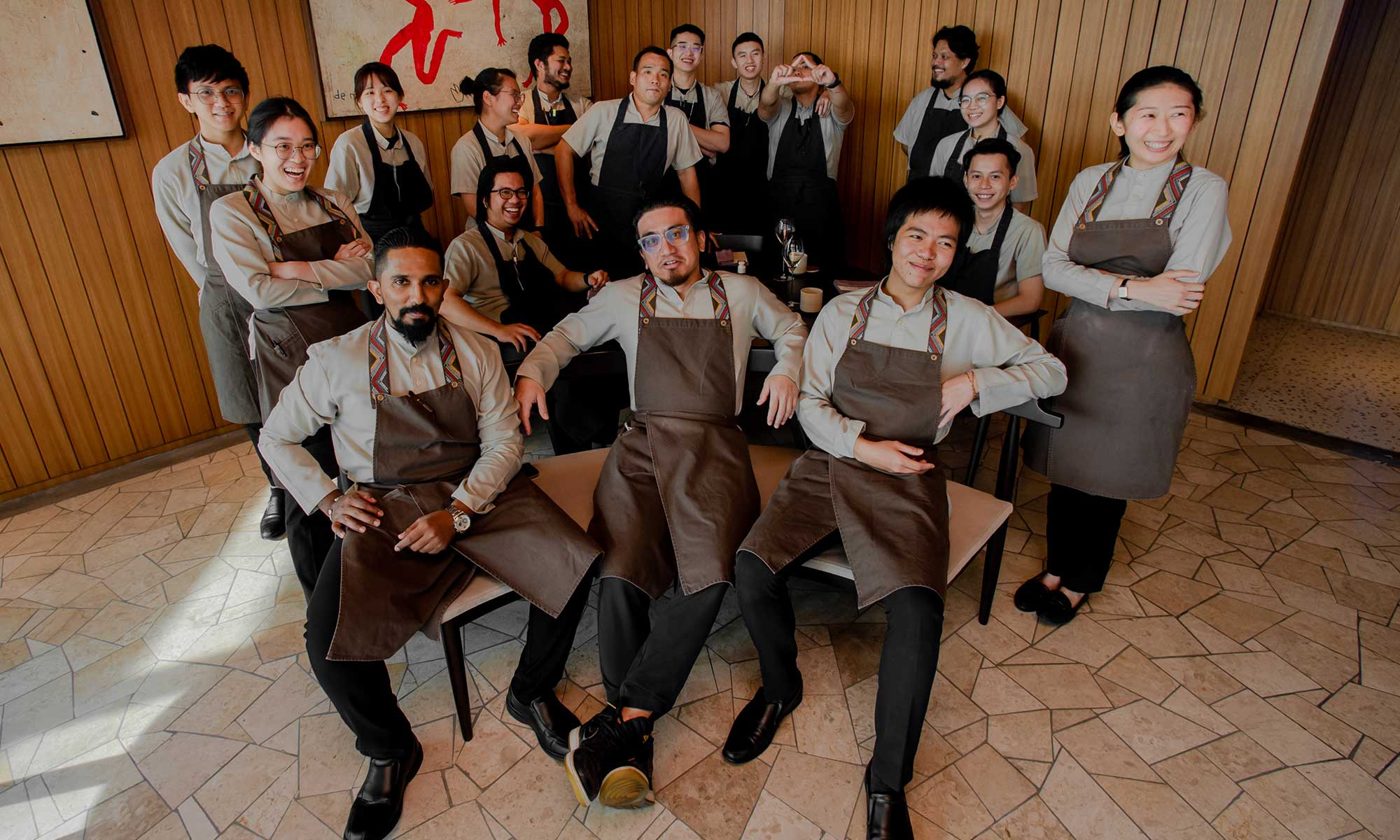 Team of waiters and service staff
